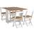 SECONIQUE Santos Butterfly White/Distressed Waxed Pine Dining Set 92x115cm 5pcs