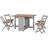 SECONIQUE Santos Butterfly Grey Slate/Distressed Waxed Pine Dining Set 92x115cm 5pcs