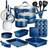 NutriChef High Qualified Basic Kitchen Navy Cookware Set with lid 20 Parts