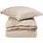 Lexington Randig Bomullspoplin Bäddset 150x210 Påslakan Beige, Vit (210x150cm)