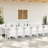 vidaXL Garden 13 pcs White 12-Seater Poly Rattan Patio Dining Set