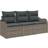 vidaXL 3 Piece Garden Set with Cushions Grey Modular Sofa