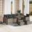 vidaXL 10 Piece Garden Set Grey Poly Rattan Acacia Modular Sofa