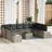 vidaXL 10 Piece Garden Sofa with Cushions Grey Poly Rattan Outdoor Lounge Set