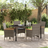 vidaXL 5 Piece Garden Grey Poly Rattan Patio Dining Set, 1 Table incl. 4 Chairs