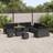 vidaXL 13 Piece Garden Set Black Poly Rattan Acacia Modular Sofa