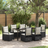 vidaXL 7 Piece Garden Black Poly Rattan Patio Dining Set