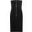 Mango Strapless Dress With Jewel Buttons - Black