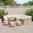 vidaXL 13 Piece Garden Set Beige Poly Rattan Modular Sofa