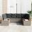 vidaXL 6 Piece Garden Sofa Grey Poly Rattan Acacia Outdoor Lounge Set