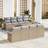 vidaXL 9 Piece Garden Sofa Beige Poly Rattan Outdoor Lounge Set