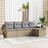 vidaXL 5-Delt Havesofasæt Med Puder Beige Poly Rattan Modulsofa
