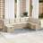 vidaXL 8 Piece Garden Set Beige Poly Rattan Modular Sofa