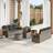 vidaXL 9 Piece Garden Sofa Grey Poly Rattan Acacia Outdoor Lounge Set