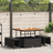 vidaXL 3 Piece Garden Black Poly Rattan Acacia Patio Dining Set