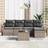 vidaXL 5 Piece Garden Set Black Poly Rattan Modular Sofa