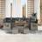 vidaXL 10 Piece Garden Set Grey Poly Rattan Acacia Modular Sofa