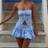 Shein Women 2 Piece Summer Mini Skirt Set - Striped Button