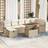 vidaXL Trädgårdsoffset 8 Pcs Beige Konstrotting Loungeset