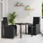 vidaXL 3 Piece Garden Black Poly Rattan Patio Dining Set, 1 Table incl. 2 Chairs