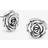 MOOD Antique Silver Floral Stud Earrings - Grey