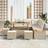 vidaXL 9-Delars Soffa Med Kuddar Beige Poly Rattan Loungeset
