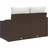vidaXL 2-Seater Garden with Cushions Brown Poly Rattan Outdoor Sofa