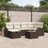 vidaXL 7-Delars Trädgårdsoff Set Med Kuddar 234 x 124 x 85 cm Modulsoffa
