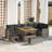 vidaXL 9 Piece Garden Sofa Grey Poly Rattan Acacia Outdoor Lounge Set