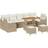 vidaXL 10-delars Soffset Beige Polyrottingkuddar Akacia Loungeset