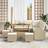 vidaXL Trädgårdsoffset Med Kudde 9 Pcs Beige Loungeset