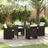vidaXL 5-Delt Garden Dining Set Med Puder Brun Poly Rattan Havemøbelsæt