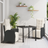 vidaXL 3 Piece Garden Black Poly Rattan Patio Dining Set, Table incl. 2 Chairs