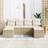 vidaXL 6 Piece Garden Set Beige Poly Rattan Modular Sofa