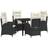 vidaXL 5 Piece Garden Black Poly Rattan Patio Dining Set
