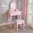Shein Kids Dressing Table With Mirror And Stool