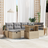 vidaXL Trädgårdsoffset Med Kudde Med Lagring 7 Pcs Beige Loungeset