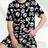 Shein Glow-In-The-Dark Skull Print Snug Fit Short Sleeve Shorts - Halloween