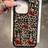 Shein Vintage Leopard Cherry Heart Pattern Textured Phone Case for iPhone Multicolour