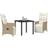 vidaXL Trädgårdsmöbelset Med Kudde 3 Pcs Beige Poly Rattan Matgrupp