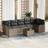 vidaXL Ensemble Sofa de Jardin 8 Pièces avec Coussins Gris Rattan Canapé Modulaire