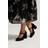 Yours Velvet Mary Jane Block Heels In Extra Wide Eee Fit - Black