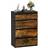 Latitude Run 4 Black Rustic Brown Chest of Drawer 60x92cm
