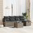 vidaXL Trädgårdsoffset 6 pcs Grå 230 x 117 x 85 cm Modulsoffa