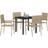 vidaXL Trädgårdsmöbelset 5 pcs Beige Poly Rattan Matgrupp
