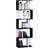 Homcom S-Shaped Wooden Black Book Shelf 184.5cm