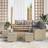 vidaXL Garden Set Height Adjustable 9 Pcs Beige Modular Sofa