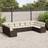 vidaXL Trädgårdsoffset 10 pcs Brun Poly Rattan Loungeset