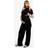 boohoo Womens Maternity Over The Bump Wide Leg Jeans Black