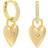 Jon Richard Cubic Zirconia Heart Hoop Earrings - Gold